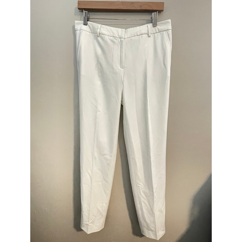 Jones New York Collection White Stretch Straight Leg Dress Pants Womens Size 8